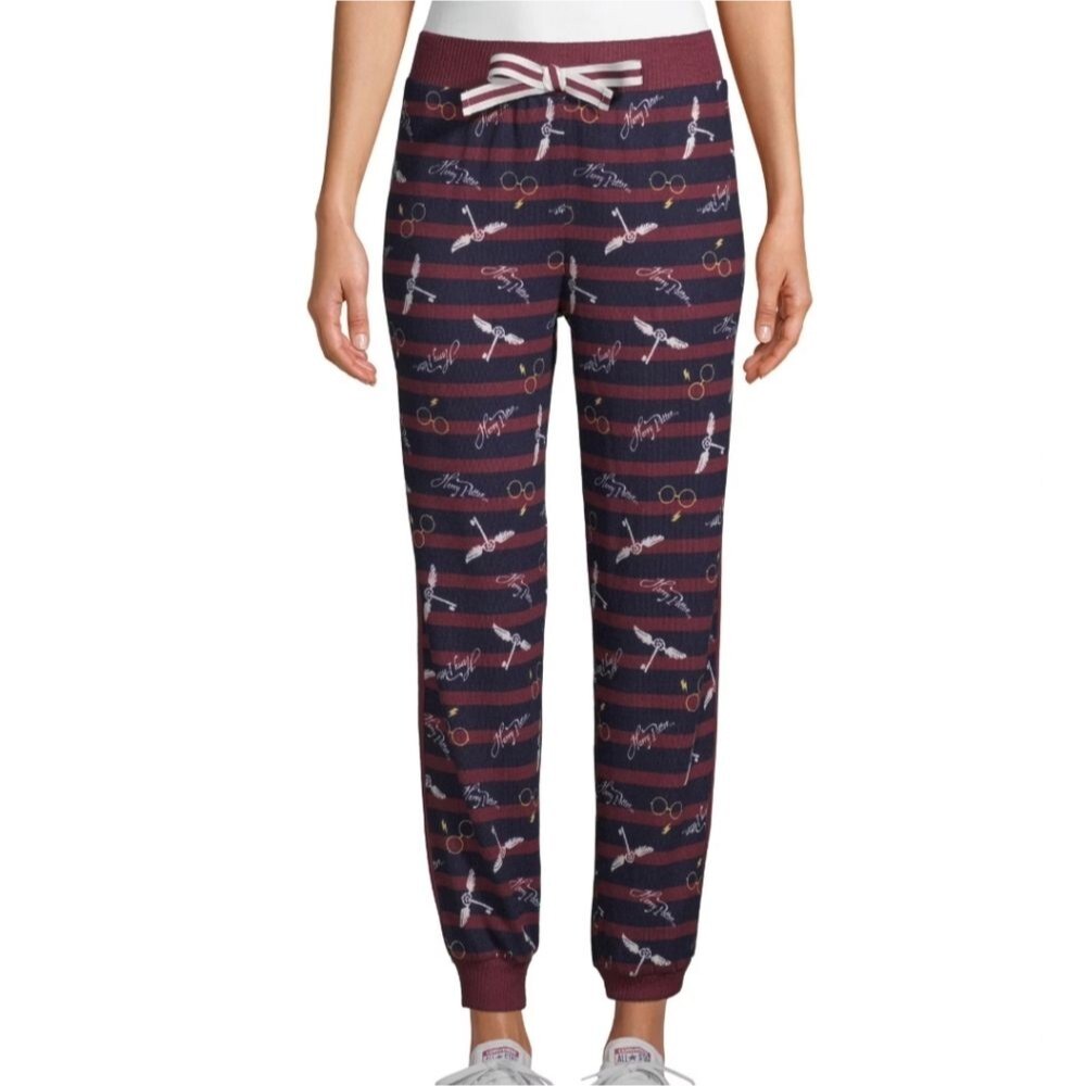 Harry Potter Sleepwear Pajama Pants Stripes Red Blue Medium Lounge Hogwarts